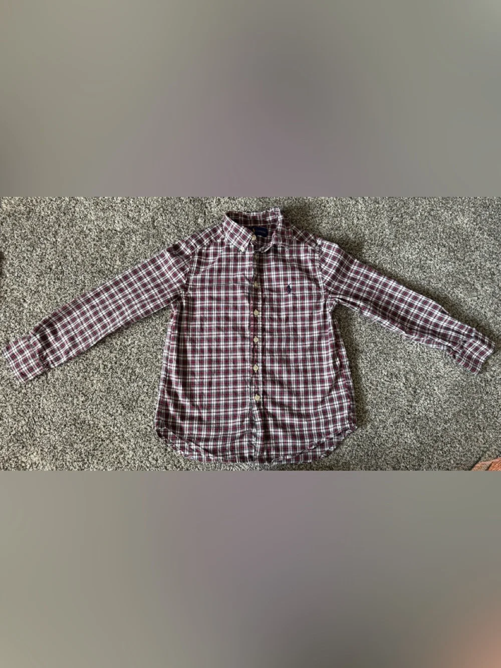 Boys Ralph Lauren Red, Green & White Plaid Button-Up Shirt